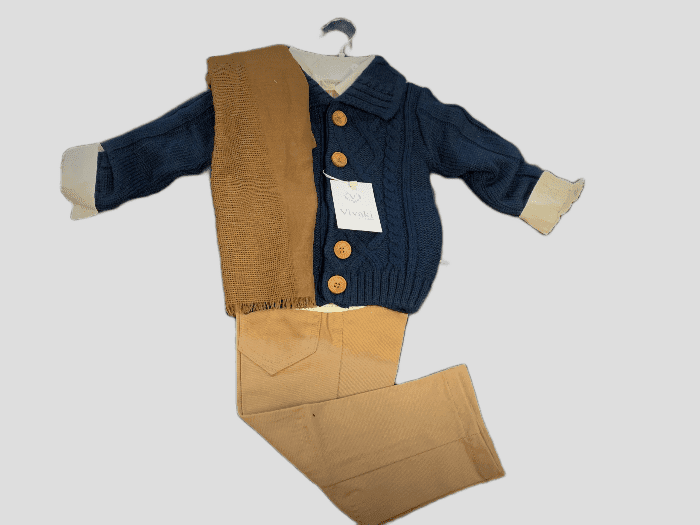 Cardigan best sale shirt set