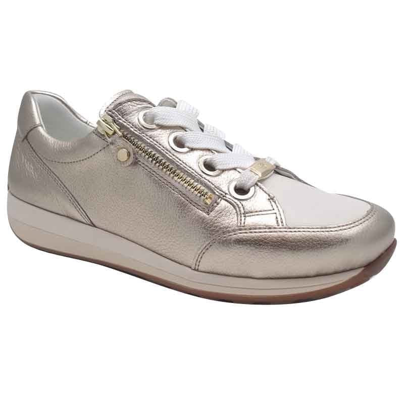 Ara 12-44587-69 Gold Leather H-fit Sneakers