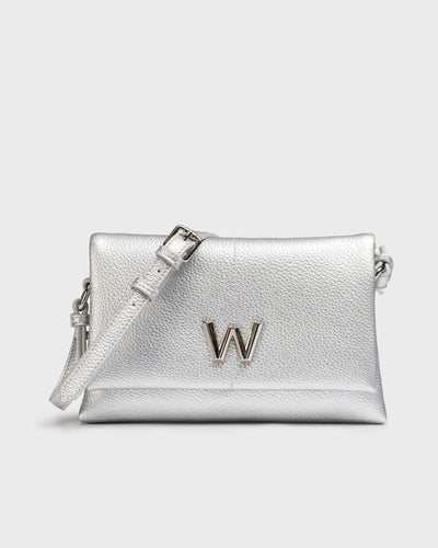 Wonders - Leather Bag Silver Textured WB-53303