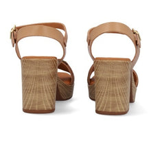 Oh! My Sandals - 5636 Taupe Block Heeled Leather Sandals