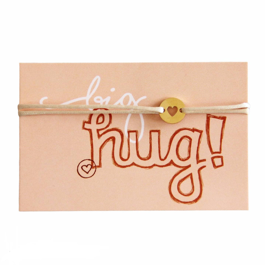 Bazou - Wishcard 'Big Hug' with heart bracelet WC904