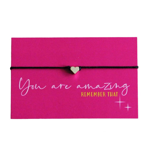 Bazou - Wishcard 'You're Amazing' with heart bracelet WC900