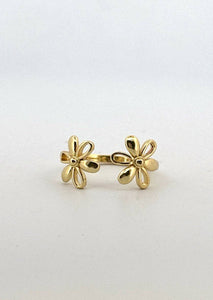 Nette Road - Double Daisy Ring: Gold