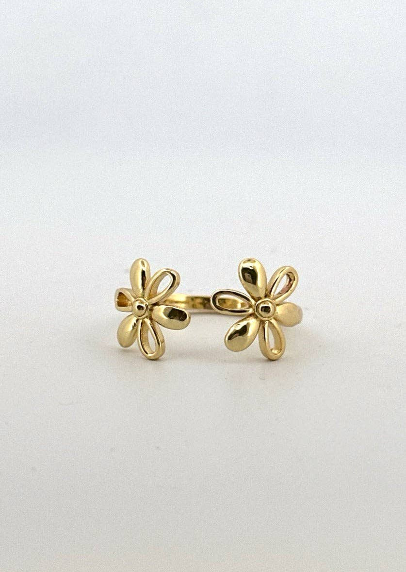 Nette Road - Double Daisy Ring: Gold