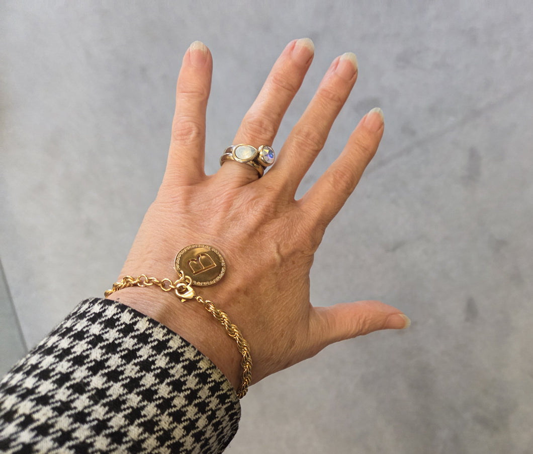 Rebecca Rose Gold Rope Bracelet