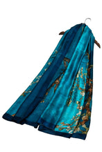 Fashion Scarf - Van Gogh Almond Blossom Print Silk Scarf: Blue SC-3380