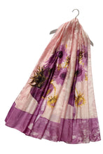 Fashion Scarf - Colourful Van Gogh Sunflowers Silk Scarf: Purple SC-3628