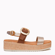Oh! My Sandals 6024 Taupe/Gold Espadrille