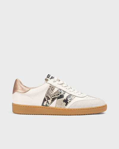 Wonders - RACER White Leather Snake Trainers A-2476