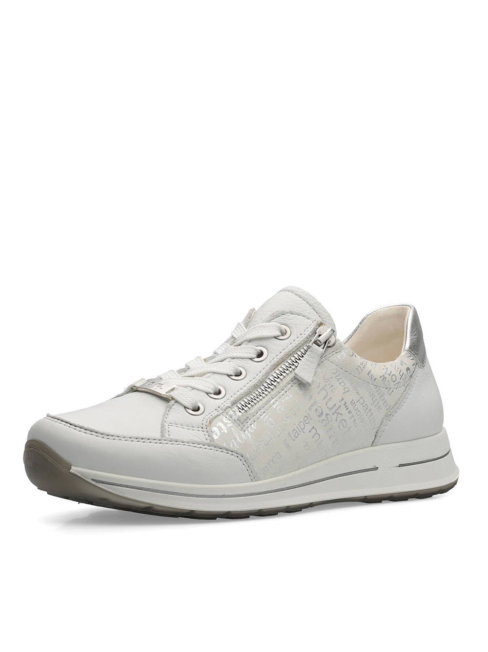 Ara Osaka 2.0 Sneakers Leather White/Silver H fit 12-24801