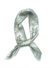 LINETA - D-140 Small bandana pattern scarf: Light green