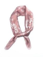 LINETA - D-140 Small bandana pattern scarf: Pink