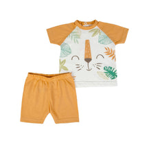 FS Baby - 16105 - Organic cotton t-shirt + shorts - Offwhite/orange
