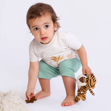 FS Baby - 16360 - Organic cotton t-shirt + shorts - Ecru/green