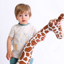 FS Baby - 16361 - Organic cotton t-shirt + muslin pants - Ecru/petrol blue