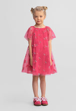 Minoti - 44633 Tulle Party Dress, Pink Sequin Cherry, Angel Sleeves, Pink