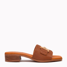 Oh! My Sandals 5890 Taupe Leather Sliders