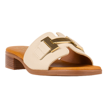Oh! My Sandals 5890 Cream Leather Sliders
