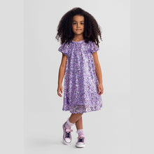 Minoti - 44649 Sequin Party Dress, Lilac, A-Line Flared Sleeves