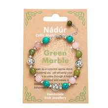 Celtic Ore Crafts - Bracelet Metal Shamrock Beads, Marble IRB-052B