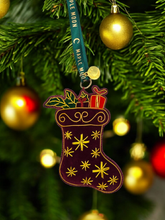 Maple Moon - Felt and Fabric Velvet Beaded Stocking