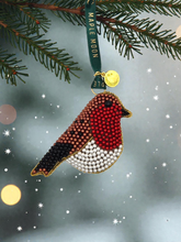 Maple Moon - Felt & Fabric Beaded Robin