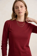 J.W. Atelier - 100% premium cotton long-sleeve T-shirt: Bordeaux
