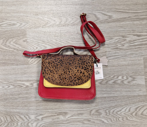 Soruka Shadow Leather & Animal Print Upcycled Leather Bag 047027