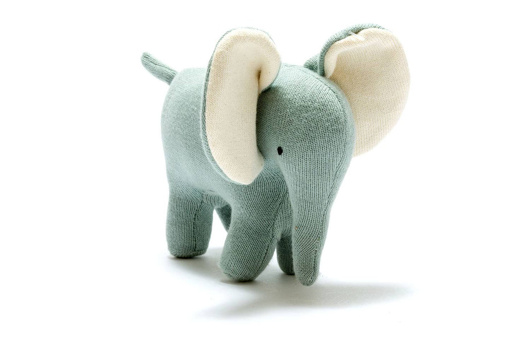 Best Years Ellis the Elephant Organic Cotton knitted toy - Teal