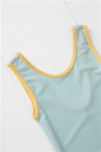 Grass & Air - Pistachio Ribbed Kids Swimsuit