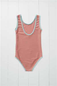 Grass & Air - Rose Ribbed Kids Swimsuit