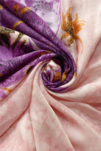 Fashion Scarf - Colourful Van Gogh Sunflowers Silk Scarf: Purple SC-3628
