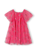 Minoti - 44633 Tulle Party Dress, Pink Sequin Cherry, Angel Sleeves, Pink