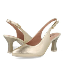 Pitillos 10521 Gold Leather Slingbacks