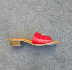 Oh! My Sandals - 5605 Red Leather Sliders