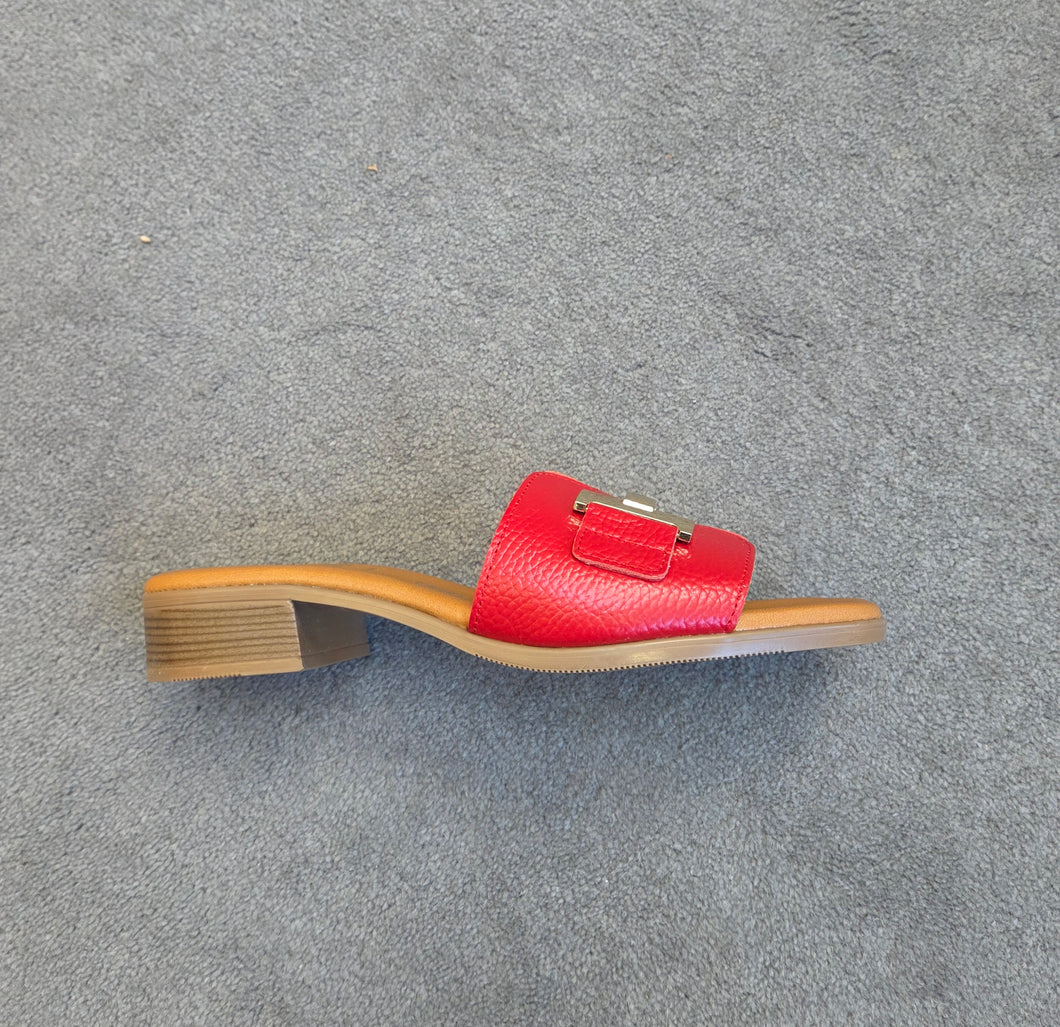 Oh! My Sandals - 5605 Red Leather Sliders