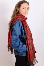 Celtic Ore Crafts - IRS-008D Celtic Trad Pashmina: Red / 65cm x 190cm