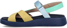 Wonders C-6552 MAR 52 Navy/Mint/Yellow Leather Sandals
