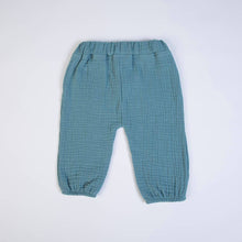 FS Baby - 16361 - Organic cotton t-shirt + muslin pants - Ecru/petrol blue