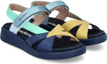 Wonders C-6552 MAR 52 Navy/Mint/Yellow Leather Sandals