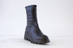 Wonders G-7017 Black Leather Sock Lightweight Boots