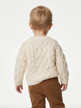 Aran Woollen Mills - Shepley Baby Aran Wool Crew Neck Sweater - Cream