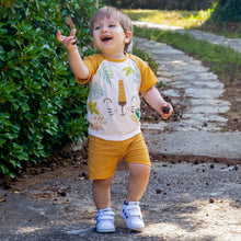 FS Baby - 16105 - Organic cotton t-shirt + shorts - Offwhite/orange