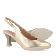 Pitillos 10521 Gold Leather Slingbacks