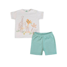 FS Baby - 16360 - Organic cotton t-shirt + shorts - Ecru/green