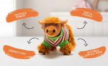 Best Years Knitted Highland Cow Soft Toy in Stripe Jumper BY5436