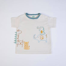 FS Baby - 16361 - Organic cotton t-shirt + muslin pants - Ecru/petrol blue
