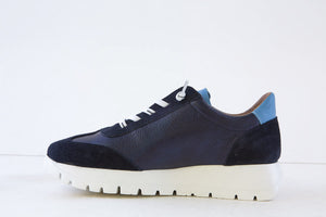 Wonders - RACER Leather A-2476 Navy/Sky Blue Trainers