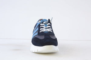 Wonders - RACER Leather A-2476 Navy/Sky Blue Trainers