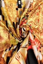 Fashion Scarf - Klimt The Kiss Painting Print Silk Scarf SC-3379